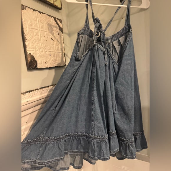 Free People Wild One Denim Mini Dress - M - Picture 4 of 5